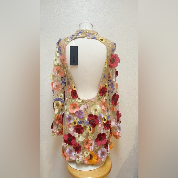 Floral Embroidered Mini Dress - Picture 4 of 4